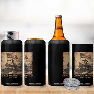 Vintage George Washington 4 in 1 Can Cooler Tumbler 4th Of July Patriotic Gift TS10 Print Your Wear