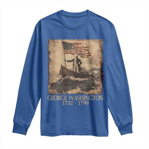 Vintage George Washington Long Sleeve Shirt 4th Of July Patriotic Gift TS10 Royal Blue Print Your Wear