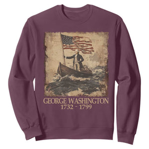 Vintage George Washington Sweatshirt 4th Of July Patriotic Gift TS10 Maroon Print Your Wear