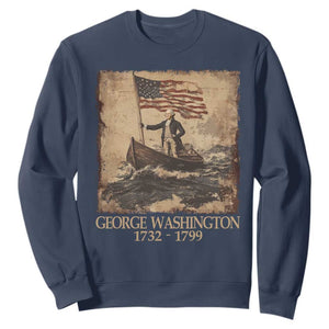 Vintage George Washington Sweatshirt 4th Of July Patriotic Gift TS10 Navy Print Your Wear