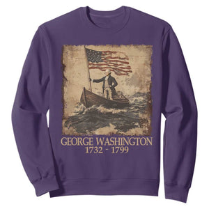 Vintage George Washington Sweatshirt 4th Of July Patriotic Gift TS10 Purple Print Your Wear