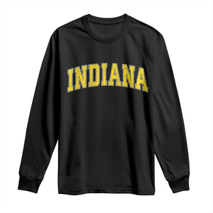 Vintage Indiana IN Long Sleeve Shirt Retro Throwback Design Classic Yellow Athletic Sports TS02 Black Print Your Wear