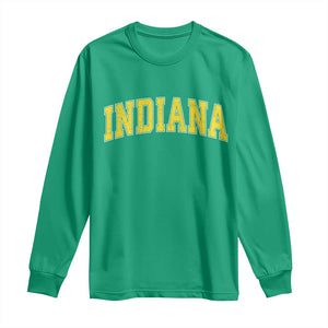 Vintage Indiana IN Long Sleeve Shirt Retro Throwback Design Classic Yellow Athletic Sports TS02 Irish Green Print Your Wear