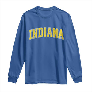 Vintage Indiana IN Long Sleeve Shirt Retro Throwback Design Classic Yellow Athletic Sports TS02 Royal Blue Print Your Wear