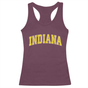 Vintage Indiana IN Racerback Tank Top Retro Throwback Design Classic Yellow Athletic Sports TS02 Maroon Print Your Wear