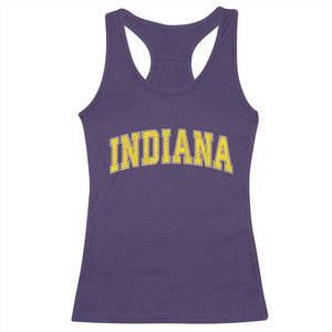 Vintage Indiana IN Racerback Tank Top Retro Throwback Design Classic Yellow Athletic Sports TS02 Purple Print Your Wear