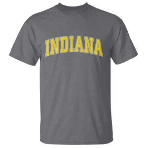 Vintage Indiana IN T Shirt Retro Throwback Design Classic Yellow Athletic Sports TS02 Charcoal Print Your Wear