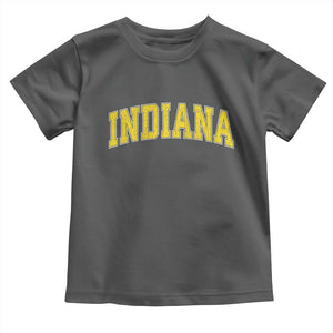 Vintage Indiana IN Toddler T Shirt Retro Throwback Design Classic Yellow Athletic Sports TS02 Dark Heather Print Your Wear