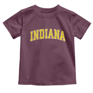 Vintage Indiana IN Toddler T Shirt Retro Throwback Design Classic Yellow Athletic Sports TS02 Maroon Print Your Wear