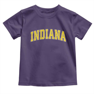 Vintage Indiana IN Toddler T Shirt Retro Throwback Design Classic Yellow Athletic Sports TS02 Purple Print Your Wear