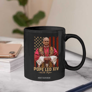 Vintage Pope Leo XIV Coffee Mug 267th Pope American Flag TS02 Print Your Wear
