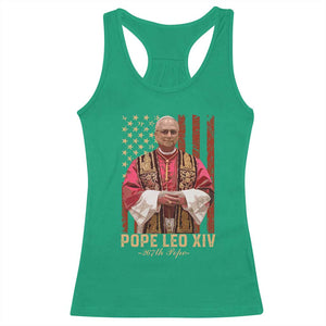 Vintage Pope Leo XIV Racerback Tank Top 267th Pope American Flag TS02 Irish Green Print Your Wear