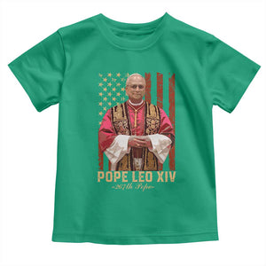 Vintage Pope Leo XIV Toddler T Shirt 267th Pope American Flag TS02 Irish Green Print Your Wear