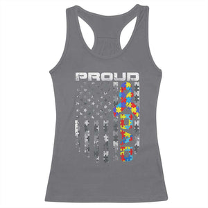 Vintage Proud Autism Dad Racerback Tank Top USA American Flag Father Day TS10 Charcoal Print Your Wear