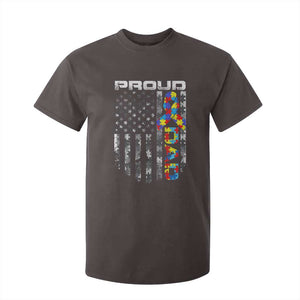 Vintage Proud Autism Dad T Shirt For Kid USA American Flag Father Day TS10 Dark Chocolate Print Your Wear