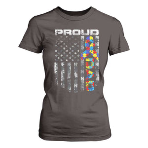 Vintage Proud Autism Dad T Shirt For Women USA American Flag Father Day TS10 Dark Chocolate Print Your Wear