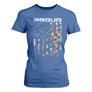 Vintage Proud Autism Dad T Shirt For Women USA American Flag Father Day TS10 Royal Blue Print Your Wear