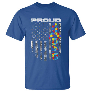 Vintage Proud Autism Dad T Shirt USA American Flag Father Day TS10 Royal Blue Print Your Wear