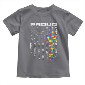 Vintage Proud Autism Dad Toddler T Shirt USA American Flag Father Day TS10 Charcoal Print Your Wear