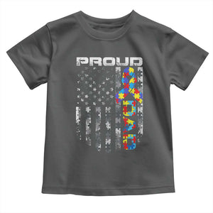Vintage Proud Autism Dad Toddler T Shirt USA American Flag Father Day TS10 Dark Heather Print Your Wear