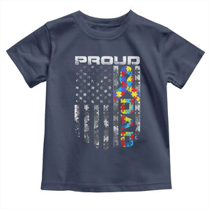 Vintage Proud Autism Dad Toddler T Shirt USA American Flag Father Day TS10 Navy Print Your Wear
