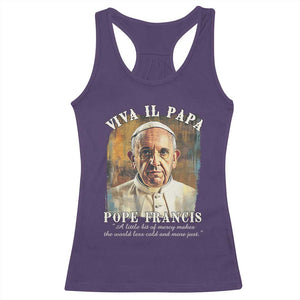 Viva il Papa Pope Francis Racerback Tank Top Papa Memorial Tribute TS02 Purple Print Your Wear