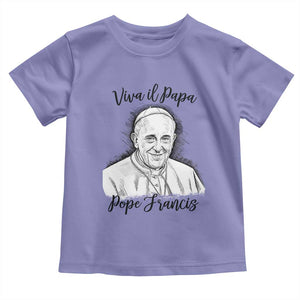Viva il Papa Pope Francis Toddler T Shirt Thank You Papa Catholic Tribute TS02 Violet Print Your Wear
