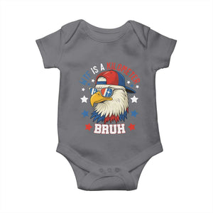 WTF Is A Kilometer Bruh Baby Onesie Funny Patriotic American Bald Eagle TS02 Charcoal Print Your Wear