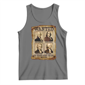 Wanted Treason Founding Fathers 1776 Tank Top 4th Of July Independence Day TS10 Black Heather Print Your Wear