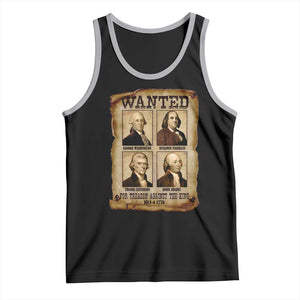 Wanted Treason Founding Fathers 1776 Tank Top 4th Of July Independence Day TS10 Black Athletic Heather Print Your Wear