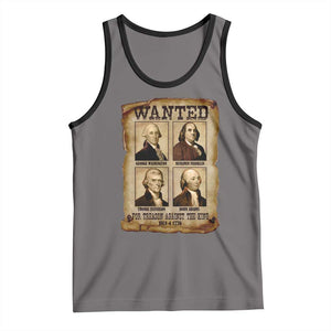 Wanted Treason Founding Fathers 1776 Tank Top 4th Of July Independence Day TS10 Deep Heather Black Print Your Wear
