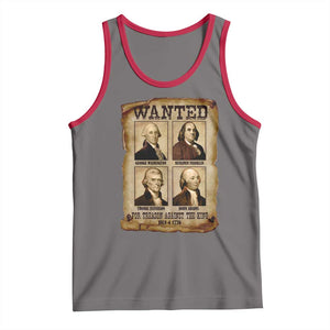 Wanted Treason Founding Fathers 1776 Tank Top 4th Of July Independence Day TS10 Deep Heather Red Print Your Wear
