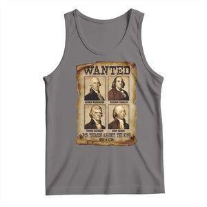 Wanted Treason Founding Fathers 1776 Tank Top 4th Of July Independence Day TS10 Deep Heather Print Your Wear
