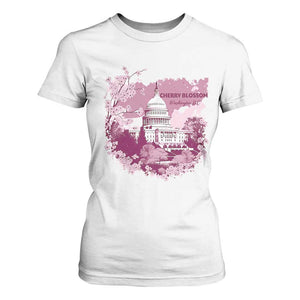 Washington DC Cherry Blossoms T Shirt For Women Capitol Building Sakura TS11 White Print Your Wear