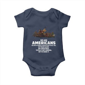 We Are Americans Funny Patriotic Baby Onesie Revolutionary War TS02 Navy Print Your Wear