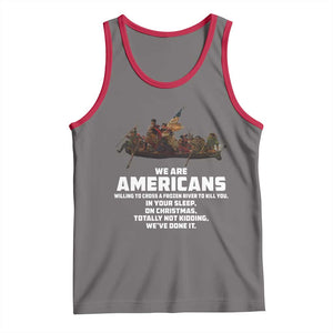 We Are Americans Funny Patriotic Tank Top Revolutionary War TS02 Deep Heather Red Print Your Wear