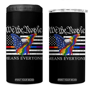 We The People Means Everyone US Constitution LGBT Pride 4 in 1 Can Cooler Tumbler Rainbow Bald Eagle TS11 One Size: 16 oz Black Print Your Wear