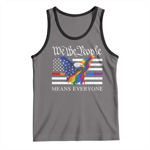 We The People Means Everyone US Constitution LGBT Pride Tank Top Rainbow Bald Eagle TS11 Deep Heather Black Print Your Wear