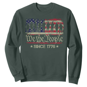 We The People Since 1776 Sweatshirt 250 Years America Anniversary Vintage American Flag TS11 Dark Forest Green Print Your Wear