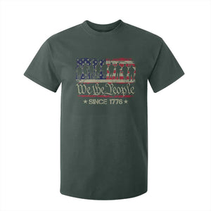 We The People Since 1776 T Shirt For Kid 250 Years America Anniversary Vintage American Flag TS11 Dark Forest Green Print Your Wear