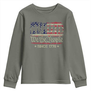 We The People Since 1776 Youth Sweatshirt 250 Years America Anniversary Vintage American Flag TS11 Military Green Print Your Wear