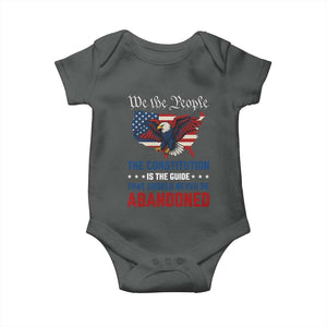 We the People Patriotic Eagle Baby Onesie Defend the Constitution American Flag TS02 Dark Heather Print Your Wear