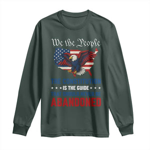We the People Patriotic Eagle Long Sleeve Shirt Defend the Constitution American Flag TS02 Dark Forest Green Print Your Wear