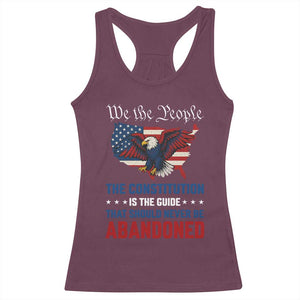 We the People Patriotic Eagle Racerback Tank Top Defend the Constitution American Flag TS02 Maroon Print Your Wear