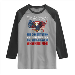 We the People Patriotic Eagle Raglan Shirt Defend the Constitution American Flag TS02 Sport Gray Black Print Your Wear
