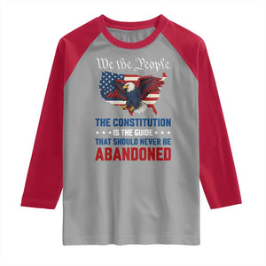 We the People Patriotic Eagle Raglan Shirt Defend the Constitution American Flag TS02 Sport Gray Red Print Your Wear