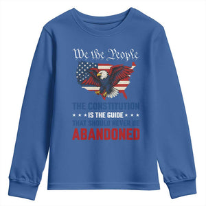 We the People Patriotic Eagle Youth Sweatshirt Defend the Constitution American Flag TS02 Royal Blue Print Your Wear