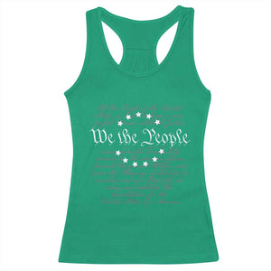 We the People Racerback Tank Top US Constitution Preamble 4th Of July Patriotic Stars TS02 Irish Green Print Your Wear