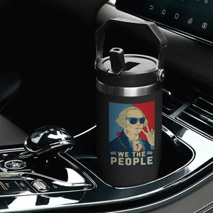 We the People Retro George Washington Flip Straw Tumbler Patriotic American Founding Fathers Peace Sign TS02 Print Your Wear