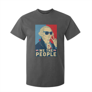 We the People Retro George Washington T Shirt For Kid Patriotic American Founding Fathers Peace Sign TS02 Dark Heather Print Your Wear